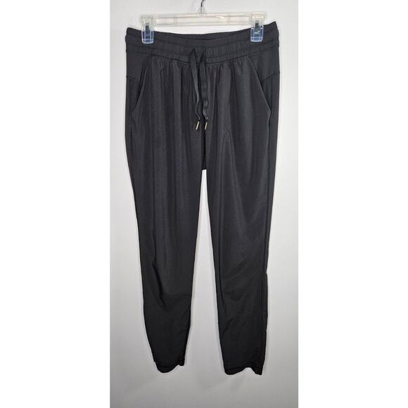 Lululemon Womens Jogger Pants 6 Black Nylon Stretch Dance Drawstring Tapered Leg - Picture 1 of 12